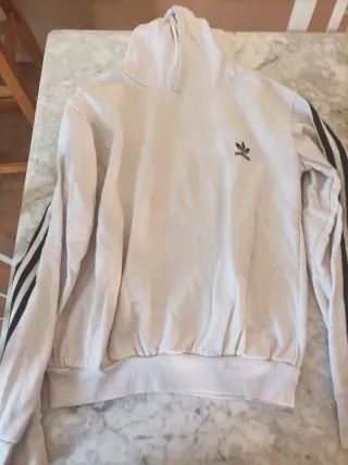 Sudadera Adidas Blanco con Rayas Negras