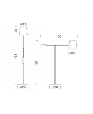 Lámpara de pie aluminio