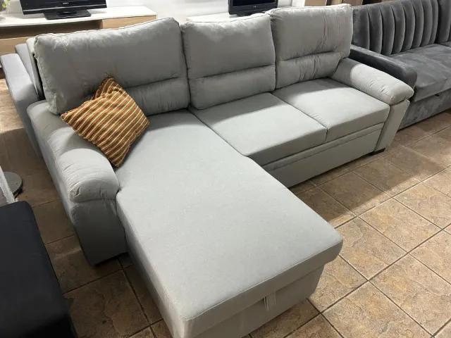 Elegante Sofá Cama Negro Tela