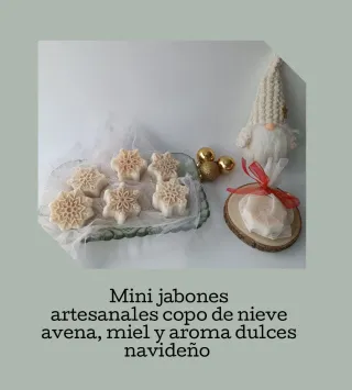 Mini jabones copo de nieve artesanales