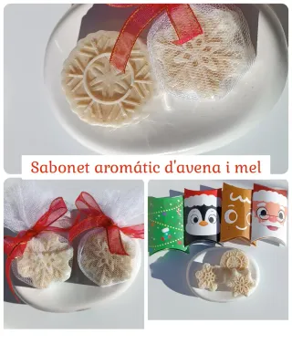 Mini jabones copo de nieve artesanales