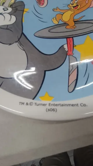 2 Piatti Pizza Tom & Jerry Ceramica Grandi