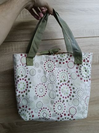 Bolso de algodón blanco con estampado
