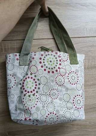 Bolso de algodón blanco con estampado