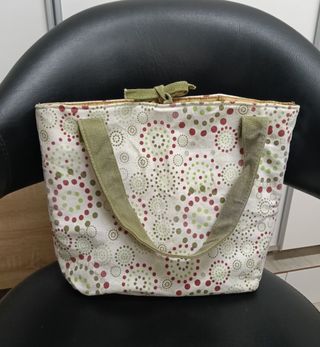 Bolso de algodón blanco con estampado