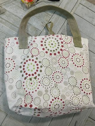 Bolso de algodón blanco con estampado