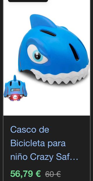 Casco de bici infantil tiburón azul