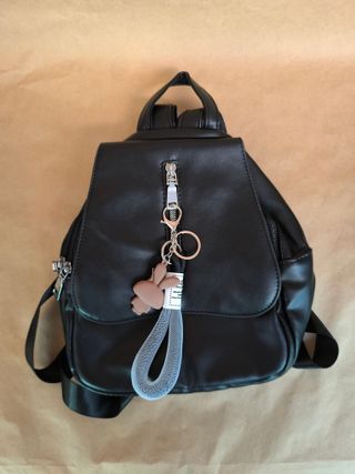 Mochila/bolso de polipiel - Negra (nueva)