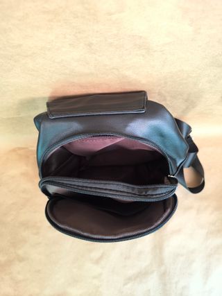 Mochila/bolso de polipiel - Negra (nueva)