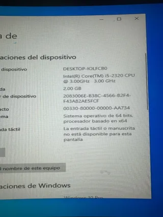 Ordenador PC Asus P8H61-LE Intel i5-2320 2GB RAM