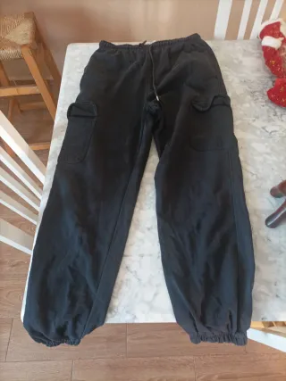 Pantalón Cargo Bershka Talla M Negro