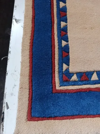 Alfombra Nepal Lana Beige y Azul