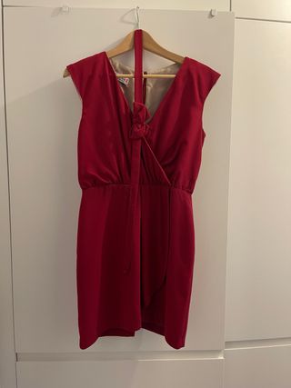 Vestido fiesta DALUNA fucsia oscuro T38