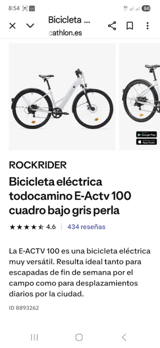 Bicicleta eléctrica CON GARANTIA a estrenar .