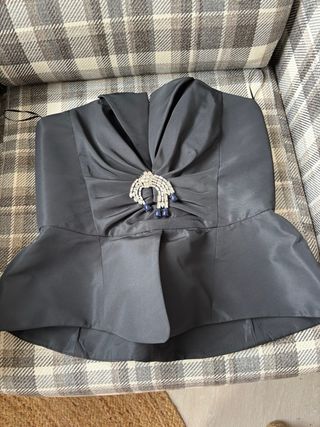 Top Zara palabra de honor negro