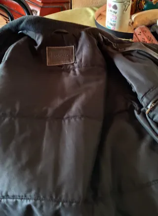 Chaquetón de cuero auténtico negro