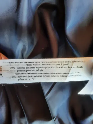 Chaquetón de plumas azul mujer