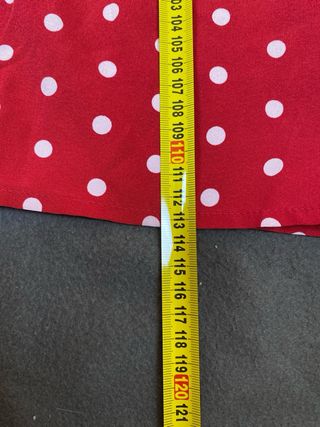 Vestido Midi Rojo Lunares Blancos Talla L