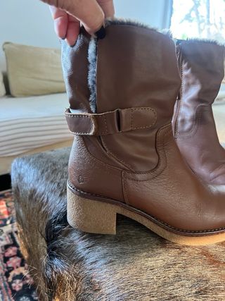 Botín piel T40 con pelo un solo uso