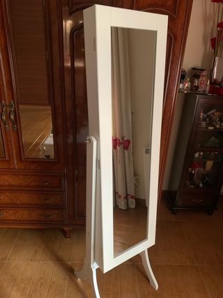 Espejo Joyero Secreto Blanco con cerradura