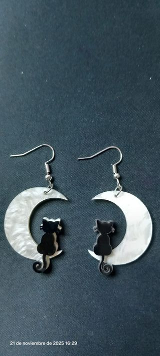 Pendientes gato y luna