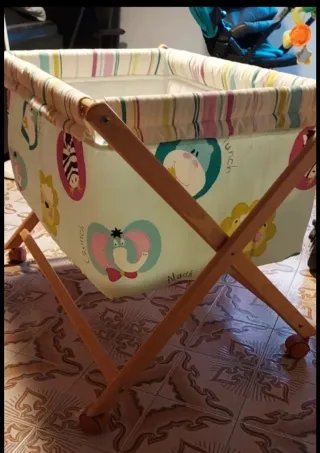 Mini Cuna Infantil con Estampado Animales