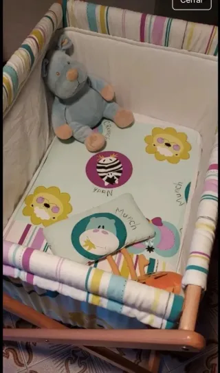 Mini Cuna Infantil con Estampado Animales