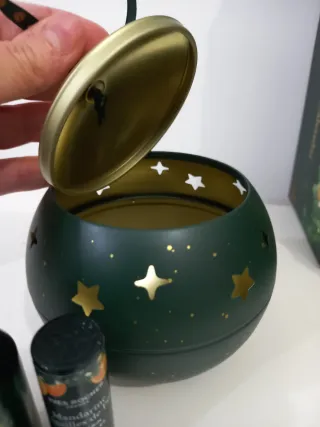 Portacandele Yves Rocher verde oro