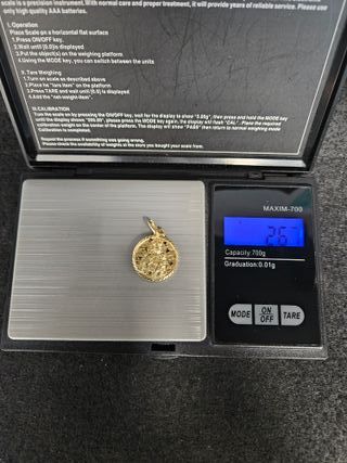 Colgante de Oro 18K, Medalla Escapulario, 2,67gr