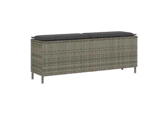 Banco zapatero gris oscuro con cojín crema