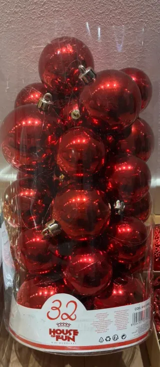 32 Palline Natale Rosse HOUSE OF FUN