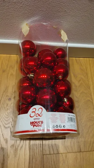 32 Palline Natale Rosse HOUSE OF FUN