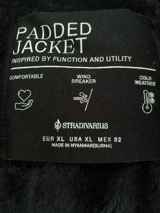 Abrigo Stradivarius XL Negro Mujer