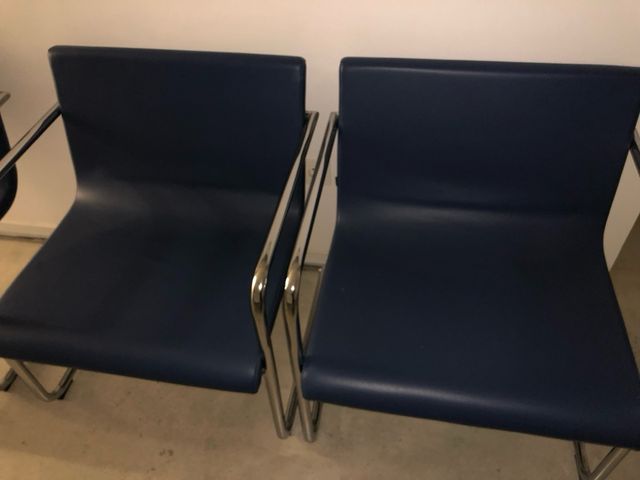 4 sillones de diseño, marca INCLASS azul cromo