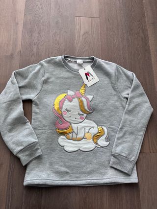 Felpa bambina unicorno 10 anni nuova