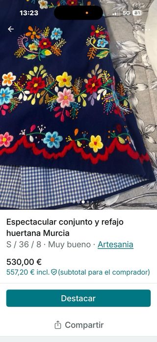 Conjunto y refajo huertana Murcia