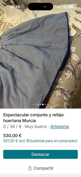 Conjunto y refajo huertana Murcia