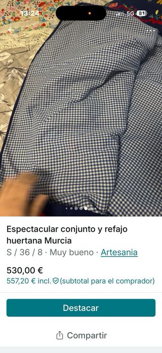 Conjunto y refajo huertana Murcia