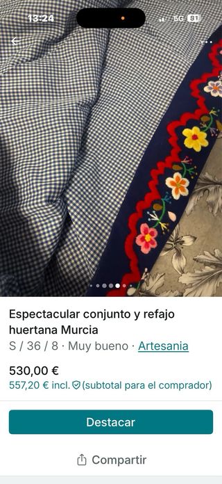 Conjunto y refajo huertana Murcia