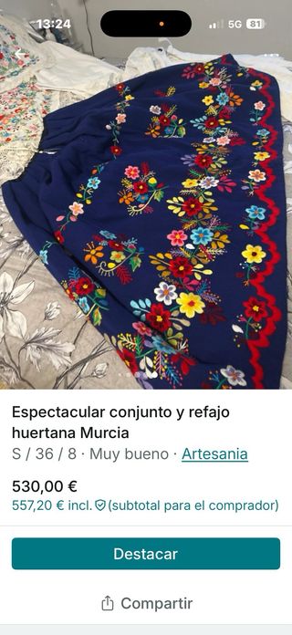 Conjunto y refajo huertana Murcia