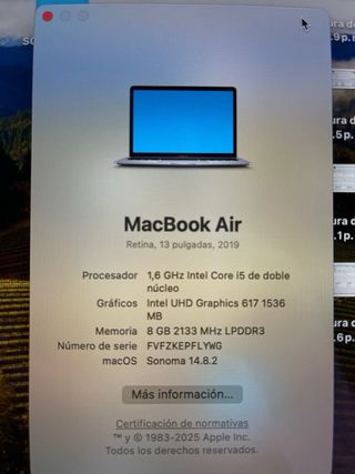 MacBook Air 2019 Plata - Impecable