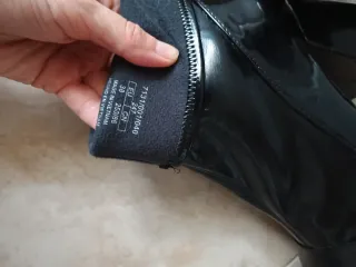 Botines Zara Tacón Negro Charol