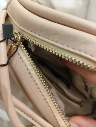 Bolso Zara Piel Beige-rosa claro, Fiesta Nuevo