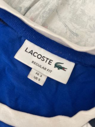 Camiseta Lacoste Azul y Blanca