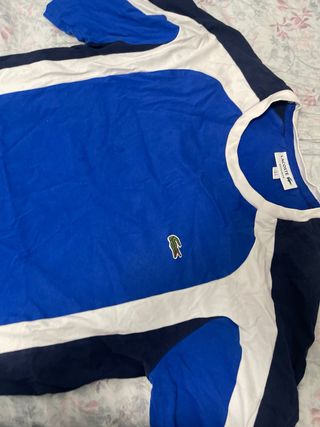 Camiseta Lacoste Azul y Blanca