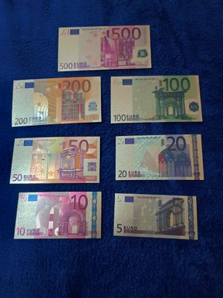 EURO SERIE 7 Pz LAMINA D'ORO COLORATA