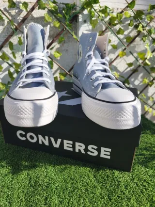 Converse plataforma originales azul gris