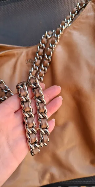 Borsa Prada cammello pelle catena