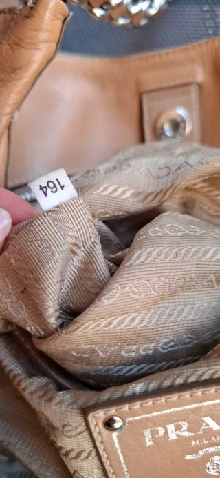 Borsa Prada cammello pelle catena