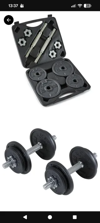 Rack Mancuernas +Pesas 8 a 20kg +banco Musculacion